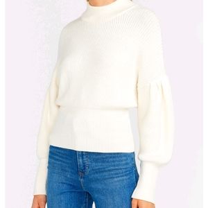 NWTExpress ribbed mock neck balloon sleeve sweater